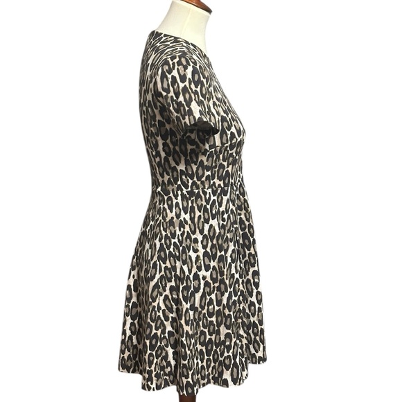 Kate Spade Brown Leopard Fit-n-Flare A-line Mini Dress Size 6 - Picture 5 of 10